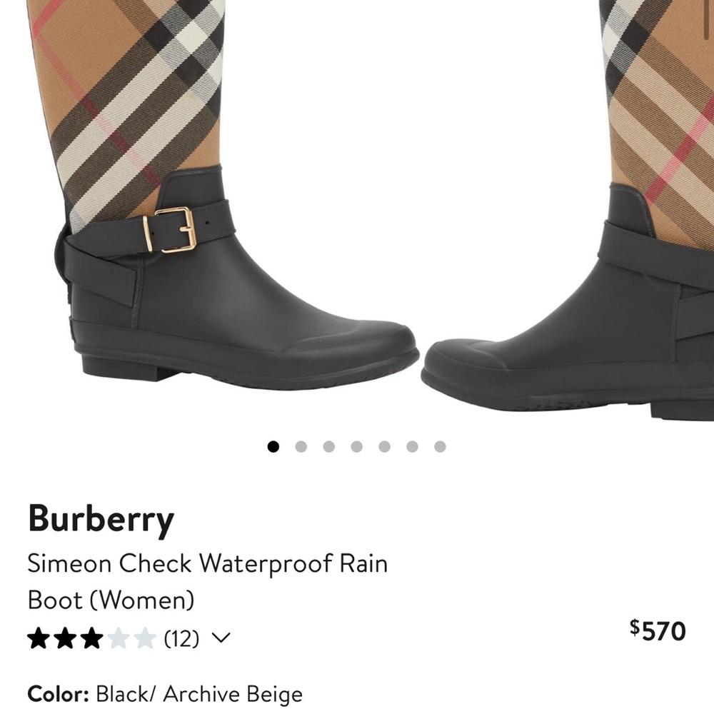 Brand new Burberry rain boots size 8 in women authentic 100%